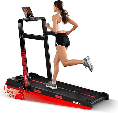 Lifelong Walking Pad Treadmill | 4 HP Motor | Foldable Handle | LED Display & Remote Control | 2-Level Manual Incline | Anti-Slip Belt | Compact Under Desk Running Machine for Home & Office — 75% Off on Amazon