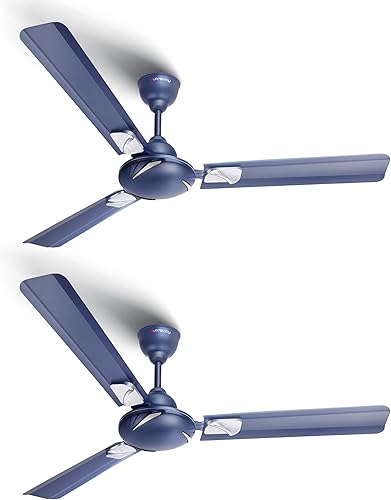 LONGWAY Creta P2 1200 mm/48 inch Ultra High Speed 3 Blade Anti-Dust Decorative Star Rated Ceiling Fan 2 Years Warranty 2 Years Warranty (Silver Blue, Pack of 2) — 56% Off on Amazon
