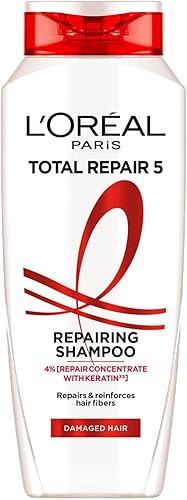 L’Oreal Paris Shampoo, For Damaged And Weak Hair, With Pro-Keratin + Ceramide, Total Repair 5, 340Ml. — 35% Off on Amazon