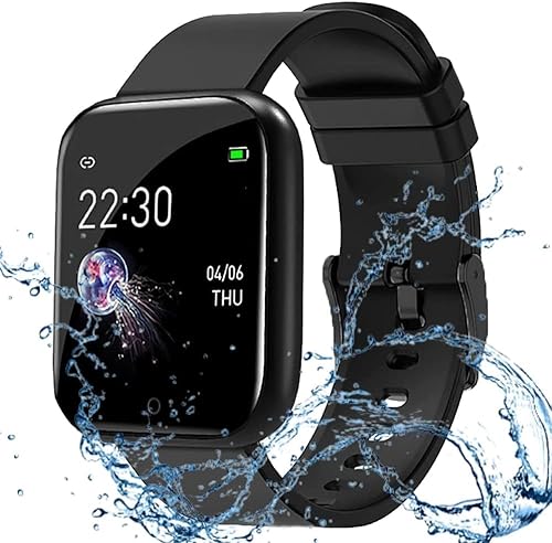 MARVIK Smart Watch for Kids, Men, Boys, Girls, and Women, ID116 Plus 2025, Latest for Android and iOS Phones, IP68 Waterproof with Daily Activity Tracker, Heart Rate Sensor, Sleep Monitor - Black — 60% Off on Amazon