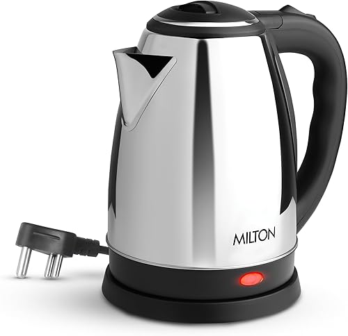 Milton Euroline Go Electro Stainless Steel Electric Kettle 1.2L, 1350 Watts, Portable Electric Kettle for Home, Office, Cool-touch Handle & Lid, Auto Cut-off, Detachable 360 Degree Connector, Silver — 42% Off on Amazon