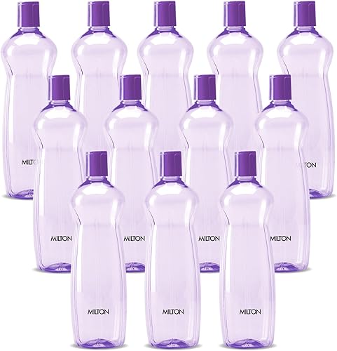 MILTON Pacific 1000 Pet Water Bottles, 1 Litre Each, Set of 12, Purple | BPA Free | Leak Proof | Office| Gym | Home | Kitchen | Travel | Hiking | Treking | Reusable — 35% Off on Amazon