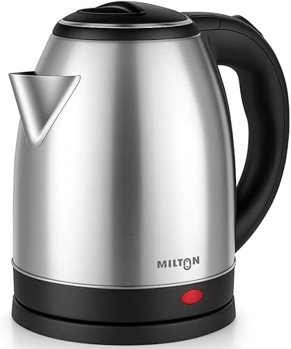 Milton Rapid Electric Kettle 1.8L | 1500 Watts | Stainless Steel Hot Water portable Electric Kettle for Home, Office | Auto Shut-Off with Wide Mouth | Cool-touch Handle and Single-Touch Lid Lock — 58% Off on Amazon