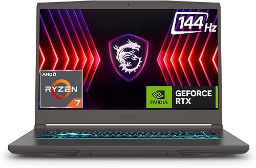 MSI Thin A15, AMD 7th Gen. Ryzen 7 7735HS, 40CM FHD 144Hz Gaming Laptop (16GB/1TB NVMe SSD/Windows 11 Home/NVIDIA GeForce RTX 3050, GDDR6 4GB/Cosmos Gray/1.8Kg) B7UC-103IN — 29% Off on Amazon