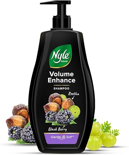 Nyle Naturals Volume Enhance Anti Hairfall Shampoo, With Reetha And Blackberry, Gentle And Soft Shampoo , Ph Balanced And Paraben Free, For Men And Women, 800Ml — 42% Off on Amazon