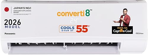 Panasonic 1.0 Ton 3 Star, New Star rated, Inverter Split AC (Smart Auto Cool, Higher Airflow, 55°C Oper., Crystal Clean, Copper Cond., 8in1 Convertible, 2-Way, Powerful Mode, PM0.1 Filter, CS/CU-SU12BKY3T,White) — 30% Off on Amazon