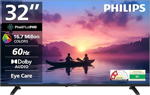 Philips 80 cm (32 inch) Mirage Series - Bordereless HD Smart LED Google TV - 32PFT6130/94 — 48% Off on Amazon