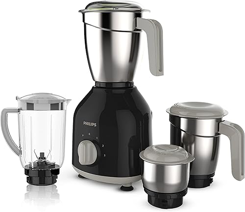 Philips HL7759/00 Mixer Grinder, 750 Watt Turbo Motor, 4 Jars (Black), Quick cool ventilation for longer motor life — 36% Off on Amazon