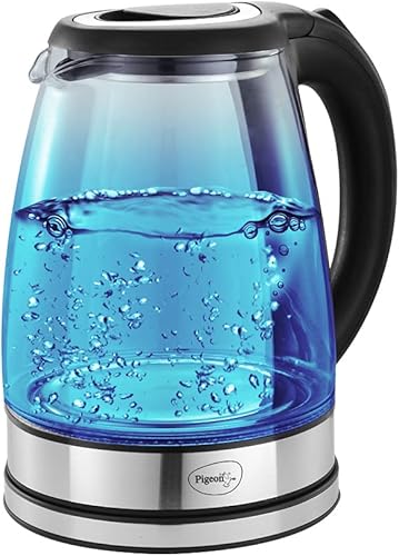 Pigeon by Stovekraft Crystal Glass Electric Kettle 1.8 Litre with LED Illumination, Heat Resistant Pyrex 1500 Watt — 45% Off on Amazon