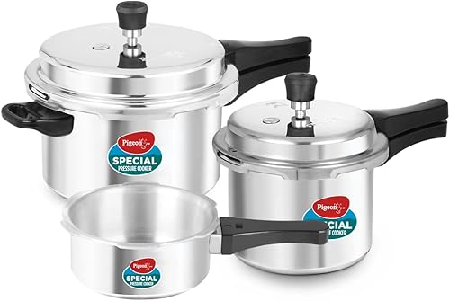 Pigeon By Stovekraft Special Aluminium Pressure Cooker Combo with Outer Lid Gas Stove Compatible 2, 3, 5 Litre Capacity for Healthy Cooking (Silver) — 36% Off on Amazon