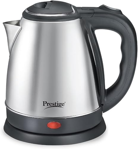 Prestige 1.5L PKOSS Stainless Steel Electric Kettle | 1350 Watts| Elegant Design | Cool-touch Handle and Lid | Automatic Cut-Off and Single-Touch Lid Locking | Black | 1Y Warranty | ISI Certified — 52% Off on Amazon