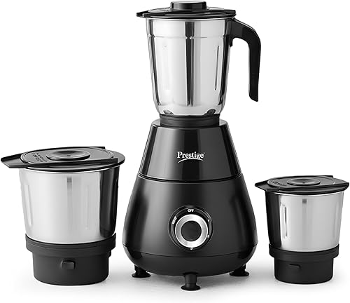 Prestige Apex 500 Watt Mixer Grinder with 3 Stainless Steel Jars | Super Efficient SS Blades | Black | 2Y Warranty | ISI Certified — 50% Off on Amazon