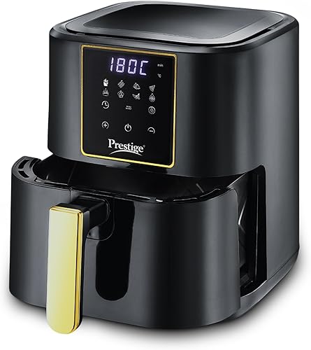 Prestige Nutrifry 4.5L Digital Air Fryer| 80% less Oil Consumption | 8 Preset Menu | Fry, Grill, Roast, Bake, Reheat | Digital Display | 1200 Watts | Easy to Clean | 1Y Warranty | ISI Certified — 32% Off on Amazon