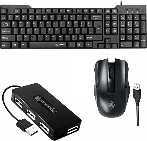 Prodot Set of 3 High-Performance 247s Keyboard, 175 Mouse Combo with USB Hub Combo Set for Laptop, Computer, PC — 75% Off on Amazon