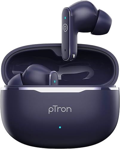 pTron Bassbuds Eon in-Ear TWS Earbuds w/ 13mm Drivers, 45Hrs Playtime, Dual HD Mic & TruTalk AI-ENC Calls, Custom EQ, Mobile App, Bluetooth v6.0 Headphones,Voice Assist., Type C Charging & IPX5 (Blue) — 70% Off on Amazon