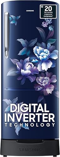 Samsung 183 L, 4 Star, Digital Inverter, Direct-Cool Single Door Refrigerator (RR20C1824HV/HL, Himalaya poppy Blue, Base Stand Drawer) — 23% Off on Amazon