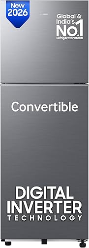 Samsung 236 L, 3 Star, Convertible, Digital Inverter Frost Free Double Door Refrigerator (RT40H28U3THL, Silver, Matt Doi Metal, 2026 Model) — 24% Off on Amazon