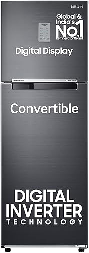 Samsung 256 L, 3 Star, Convertible, Digital Inverter with Display Frost Free Double Door Refrigerator (RT30C3733BX/HL, Luxe Black) — 36% Off on Amazon