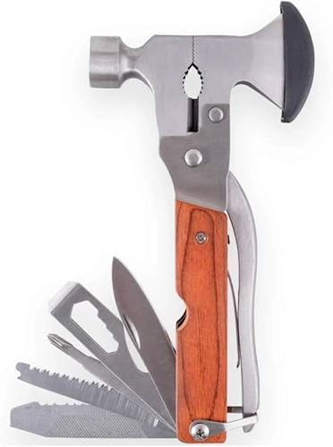 SHIVEXIM Stainless Steel Multi-Tool Axe Hammer, Upgraded 14 In 1 Portable Hatchet Tool, Camping Survival Gear Kit Outdoor Hiking, Car Emergency Escape With Plier,Bottle Opener Etc. — 40% Off on Amazon