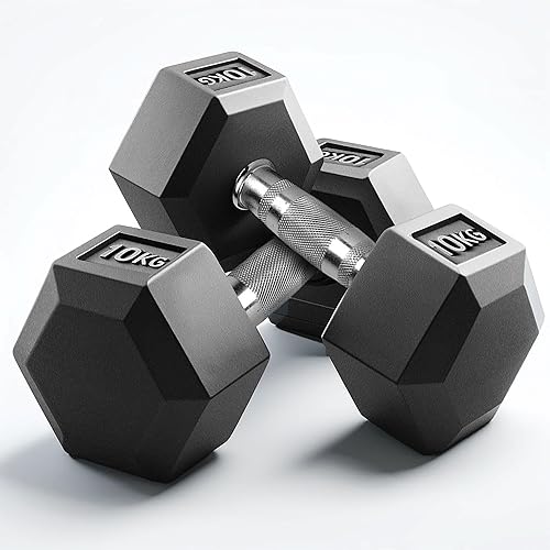 Slovic Dumbbell Set 20 KG (10 KG x 2) | Hexa Dumbbells Set for Home Workout | 20 KG Dumbbells Pair for Exercise | Gym Equipment for Home Workout | Anti Skid Rubber Dumbbells — 46% Off on Amazon