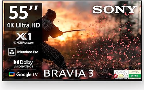 Sony BRAVIA 3 Series 139 cm (55 inches) 4K Ultra HD AI Smart LED Google TV K-55S30B (Black) — 42% Off on Amazon