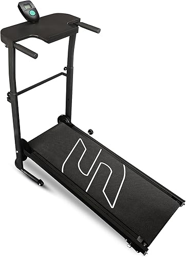 Sparnod Fitness STH-550 Manual Foldable Treadmill for Home Use, Your Pace Your Power Real-Time Tracking 5-Layer Anti-Skid Belt 100×35 cm Deck Shock Absorber Manual Incline Mobile Holder Compact Design — 33% Off on Amazon