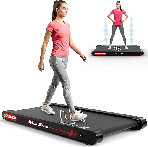 Sparnod Fitness WalkyShaky Vibration Walking Pad Treadmill for Home Use – Under Desk Treadmill with 4 Vibration Massage Modes, 2.5HP Motor, 120kg Capacity — 73% Off on Amazon