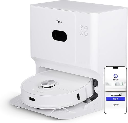 TIRON TRV 30 MAX 2-in-1 Robot Vacuum Cleaner, Self-Empty Station, 5200 mAh. Covers 2800+ sq ft in one go. Advanced Spin Mop & LIDAR Navigation. Auto Wash & Hot Air Drying, Edge Cleaning — 22% Off on Amazon