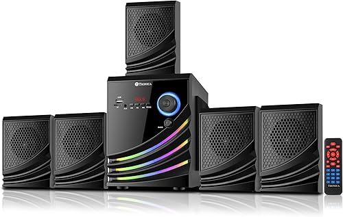 TRONICA Firefly 40W 5.1 Bluetooth Home Theater System with FM/PenDrive/Sd Card/Mobile/Aux Support & Remote (5.1 Speaker Set) Black — 33% Off on Amazon