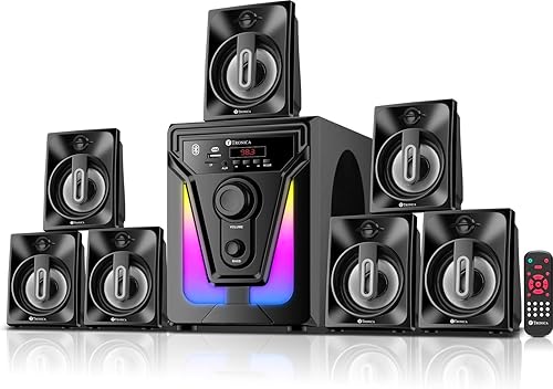 TRONICA PS07 Premium Series 7.1 Digital 60W Bluetooth Home Theater System PenDrive FM Aux TV Compatible with All Function Remote — 36% Off on Amazon