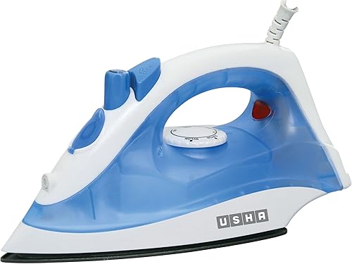 Usha 3713 1300Watt Steam Iron with Self Cleaning Function | Teflon Coated Soleplate | Powerful Steam Output upto18gm/min | 180ml Water Tank Capacity | 2 Years Warranty | (Blue & White) — 36% Off on Amazon