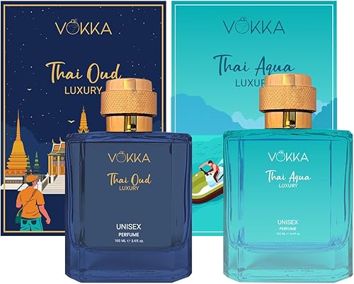 VOKKA Thai Oud & Thai Aqua 200 Ml|Pack Of 2 X 100Ml Unique Luxury Long Lasting Woody Aquatic Perfume Gift Set For Unisex|Aquatic Scent Eau De Parfum|Edp Fragrance For Gift|Notes: Aqua Woody Musky — 84% Off on Amazon