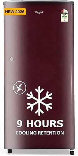Whirlpool 184 L 2 Star Direct-Cool Single Door Refrigerator (205 WDE CLS 2S SHERRY WINE-Y, Red, 2026 Model) — 32% Off on Amazon