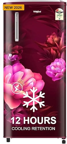 Whirlpool 184 L 2 Star Direct-Cool Single Door Refrigerator (205 WDE PRM 2S WINE SERENA-Y, Red, 2026 Model) — 26% Off on Amazon