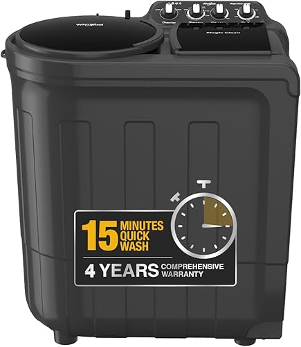 Whirlpool 8 kg 5 Star Semi-Automatic Top Loading Washing Machine (MAGIC CLEAN 8 GREY DAZZLE (10YR)-S, 15 Mint Quick Wash, 2026 Model) — 22% Off on Amazon