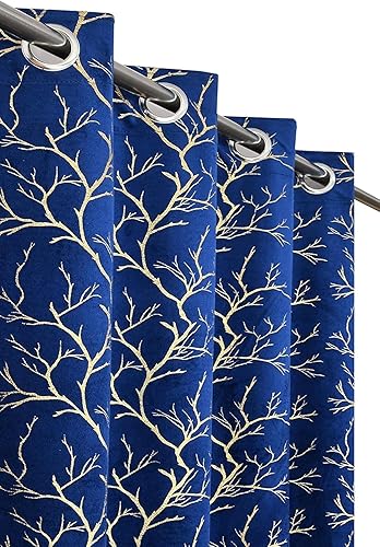Window Curtains 5 Feet Long for Living Room – Window Curtain Set of 1 Pcs Panel, Velvet Blackout & Stylish Parda for Home Décor & Office Blue Colour — 79% Off on Amazon