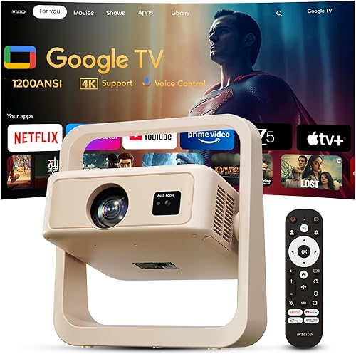 Wzatco Yuva Infinity, Google TV Official, Native 1080P, Projector 4k Ultra HD, 1200 ANSI Ultra Bright, Fully Automatic, Dust Free, Smart Mini Theater for Room, Portable 300 inch Cinema, 2GB RAM — 60% Off on Amazon