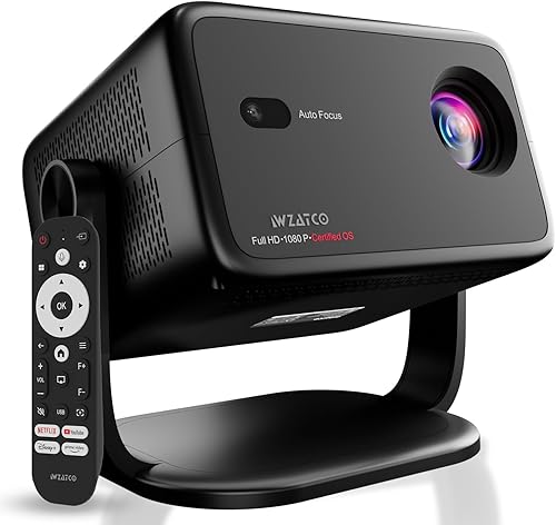 WZATCO Yuva Vibe, Certified OS Smart Home Projector, Native 1080P Fully Automatic, HDMI ARC, WiFi 6 & BT, 14000 Lumens, Screen Mirroring, Portable Room Cinema, Black — 52% Off on Amazon