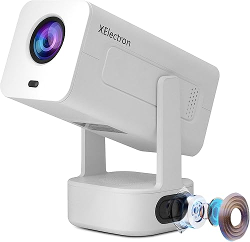 XElectron Techno Android 13 Smart Projector, 1080P & 4K Support, Bass Speaker, Rotatable Design, Remote Focus, Auto Keystone with Netflix, Prime, YouTube, etc, WiFi & BT, Screen Mirroring, 720P Native — 67% Off on Amazon