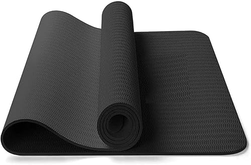 Yoga Mat for Men & Women | Non-Slip, Sweat-Resistant, Lightweight Exercise Mat (Black) — 80% Off on Amazon