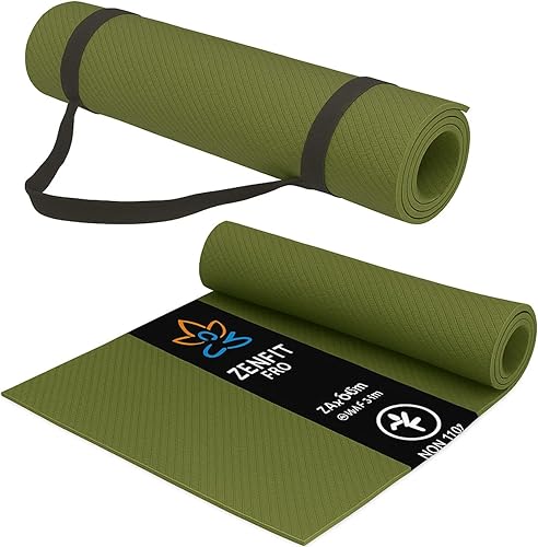 Yoga Mat for Women and Men 4mm with Carry Strap EVA Material Extra Thick Exercise Mat for Workout Yoga Fitness Pilates and Meditation, Anti Tear Anti Slip For Home & Gym Use (Army Green) — 70% Off on Amazon