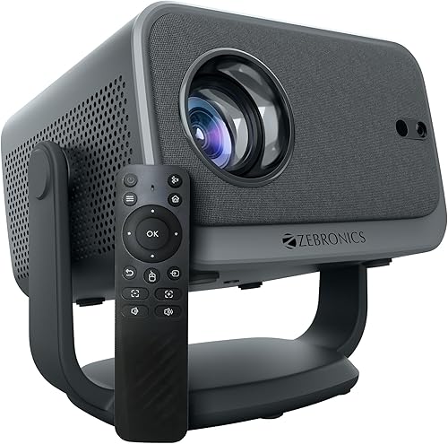 ZEBRONICS PIXAPLAY 67, Smart LED Projector, 8000 Lumens, 4K Support, 150 Inches Screen Size, Auto [ Focus | Keystone ], BT v5.2, HDMI, USB, RJ45, WiFi, 1080p Native, APP Support, BT Remote, Miracast — 73% Off on Amazon